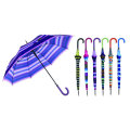 Strip Design Straight Automatic Umbrella with Match Colored Handle (YS-SA23083926R)